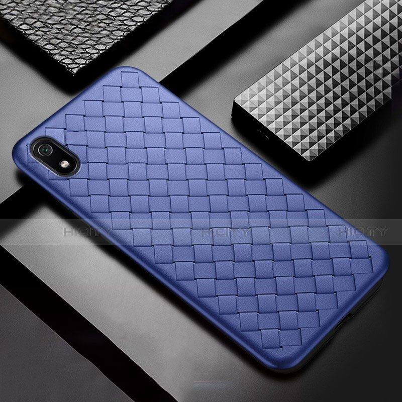 Funda Silicona Goma de Cuero Carcasa para Xiaomi Redmi 7A Azul