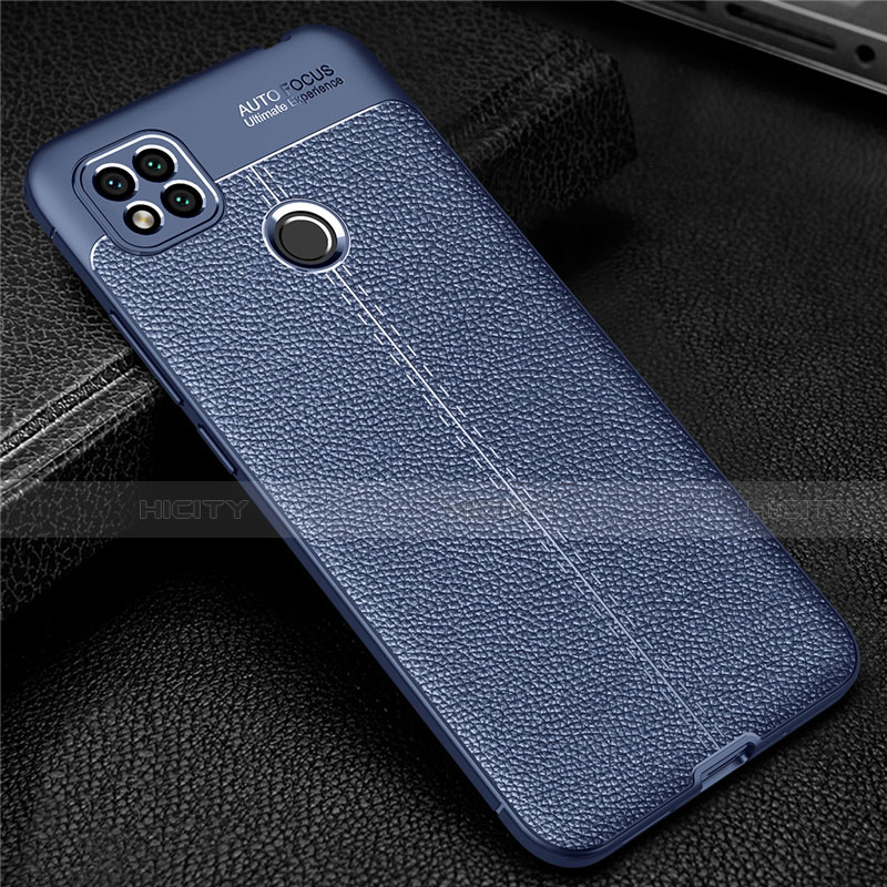 Funda Silicona Goma de Cuero Carcasa para Xiaomi Redmi 9 India Azul