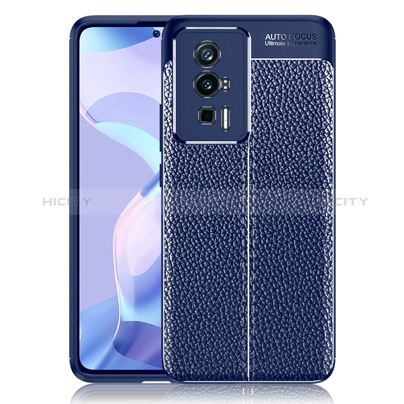 Funda Silicona Goma de Cuero Carcasa para Xiaomi Redmi K60 Pro 5G Azul