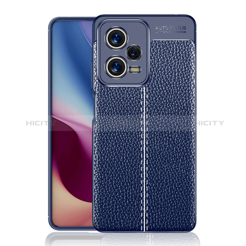 Funda Silicona Goma de Cuero Carcasa para Xiaomi Redmi Note 12 Pro 5G Azul