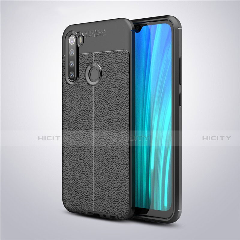 Funda Silicona Goma de Cuero Carcasa para Xiaomi Redmi Note 8 (2021) Negro