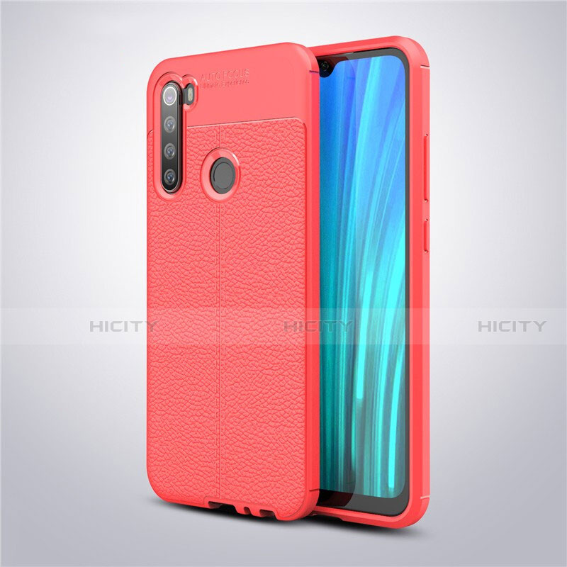 Funda Silicona Goma de Cuero Carcasa para Xiaomi Redmi Note 8 (2021) Rojo