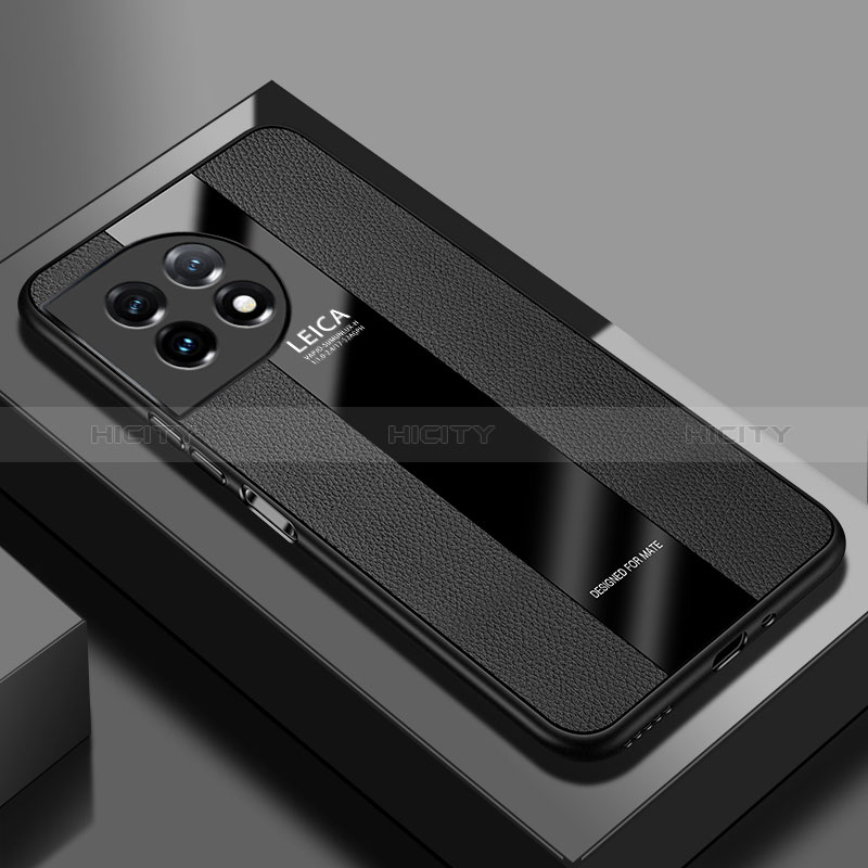 Funda Silicona Goma de Cuero Carcasa PB1 para OnePlus 11 5G Negro