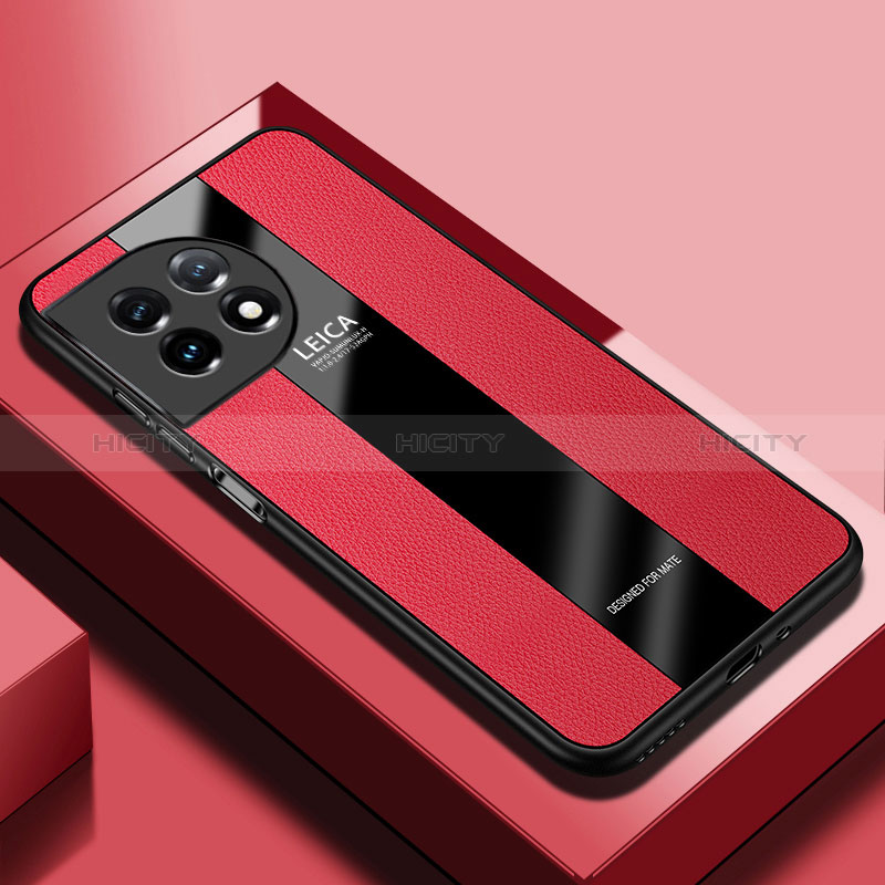 Funda Silicona Goma de Cuero Carcasa PB1 para OnePlus 11R 5G Rojo