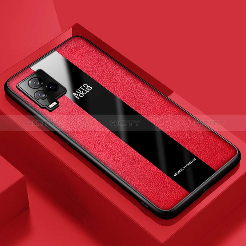 Funda Silicona Goma de Cuero Carcasa PB1 para Vivo Y73 (2021) Rojo