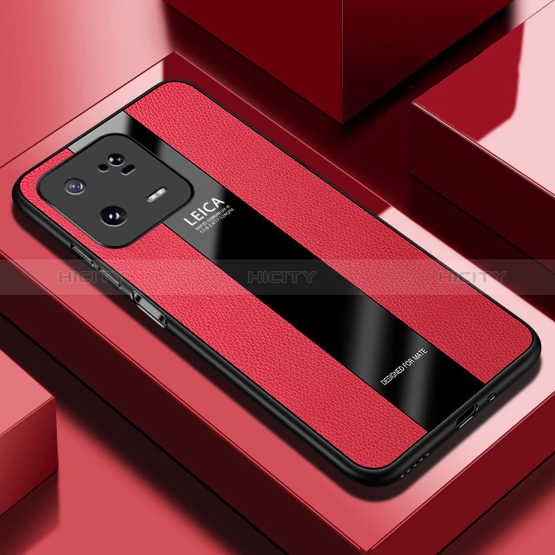 Funda Silicona Goma de Cuero Carcasa PB1 para Xiaomi Mi 13 5G Rojo