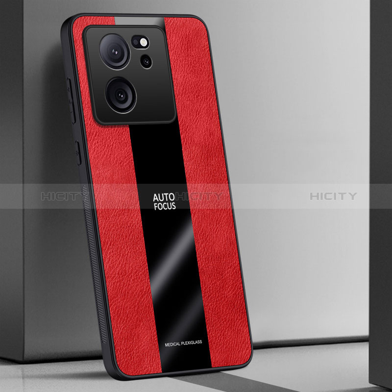 Funda Silicona Goma de Cuero Carcasa PB1 para Xiaomi Mi 13T 5G Rojo