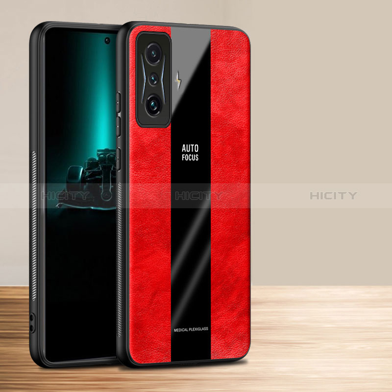 Funda Silicona Goma de Cuero Carcasa PB1 para Xiaomi Poco F4 GT 5G Rojo