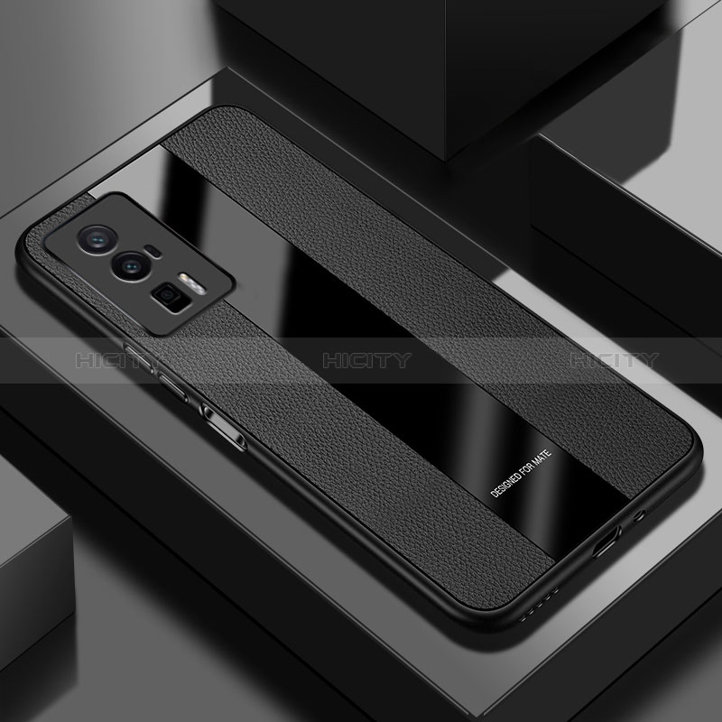 Funda Silicona Goma de Cuero Carcasa PB1 para Xiaomi Poco F5 Pro 5G Negro