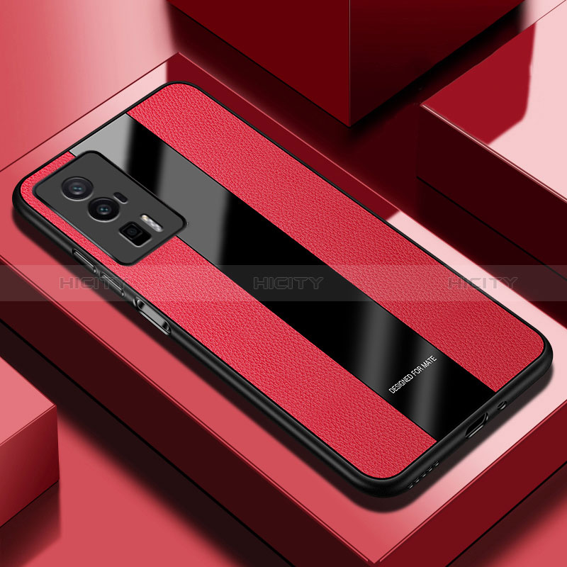 Funda Silicona Goma de Cuero Carcasa PB1 para Xiaomi Poco F5 Pro 5G Rojo