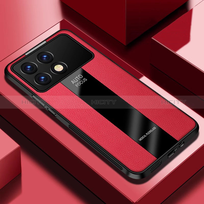 Funda Silicona Goma de Cuero Carcasa PB1 para Xiaomi Redmi K70E 5G Rojo