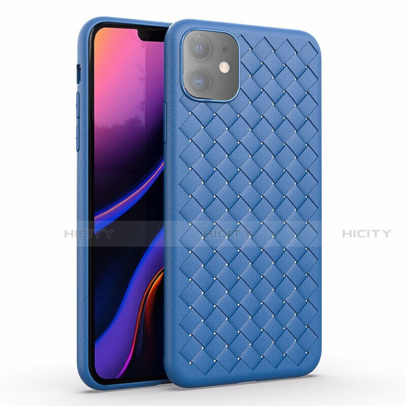 Funda Silicona Goma de Cuero Carcasa S01 para Apple iPhone 11 Azul