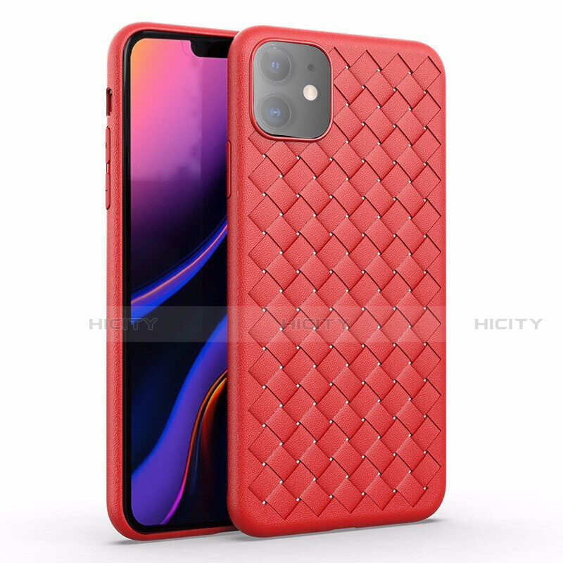 Funda Silicona Goma de Cuero Carcasa S01 para Apple iPhone 11 Rojo