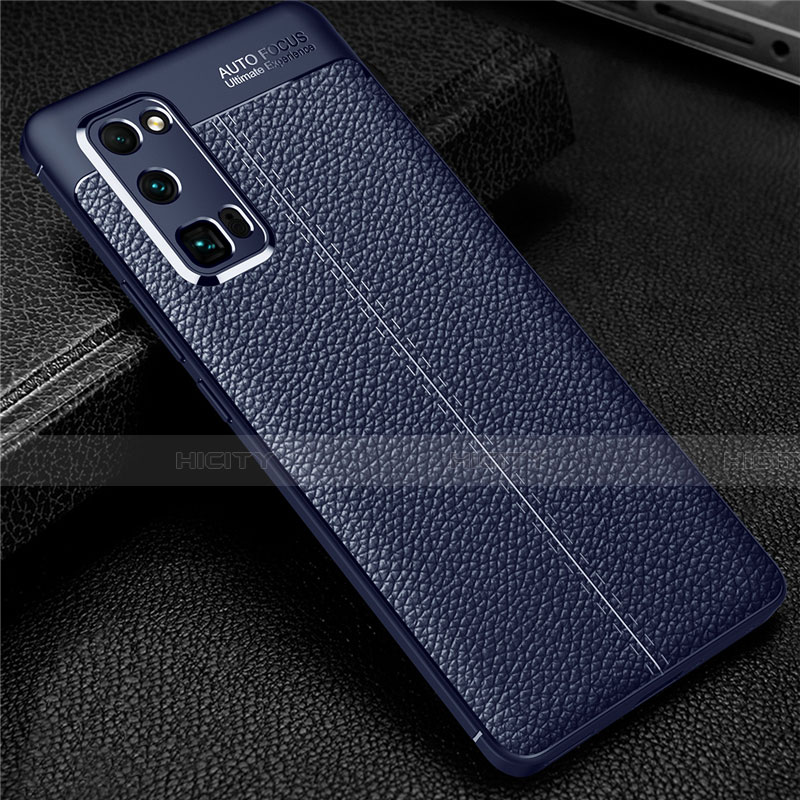 Funda Silicona Goma de Cuero Carcasa S01 para Huawei Honor 30 Pro Azul