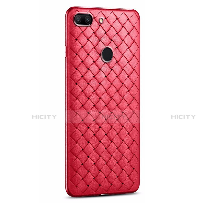 Funda Silicona Goma de Cuero Carcasa S01 para Huawei Honor 9 Lite Rojo