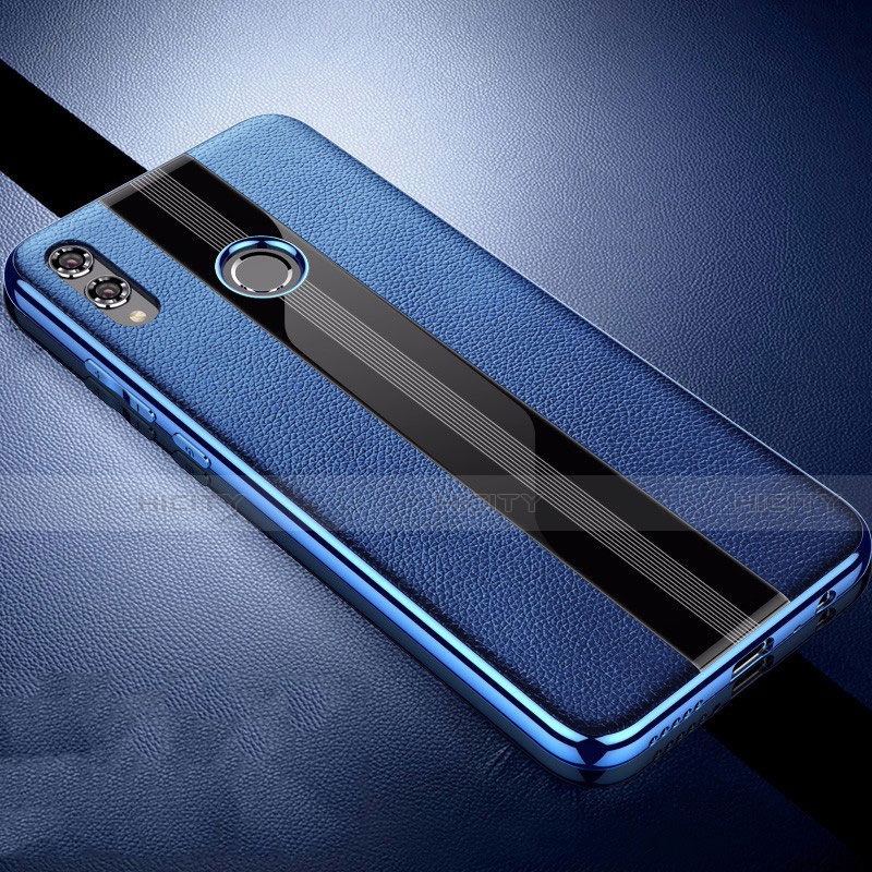 Funda Silicona Goma de Cuero Carcasa S01 para Huawei Honor V10 Lite Azul