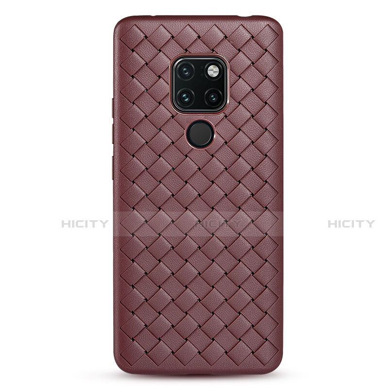 Funda Silicona Goma de Cuero Carcasa S01 para Huawei Mate 20 Marron