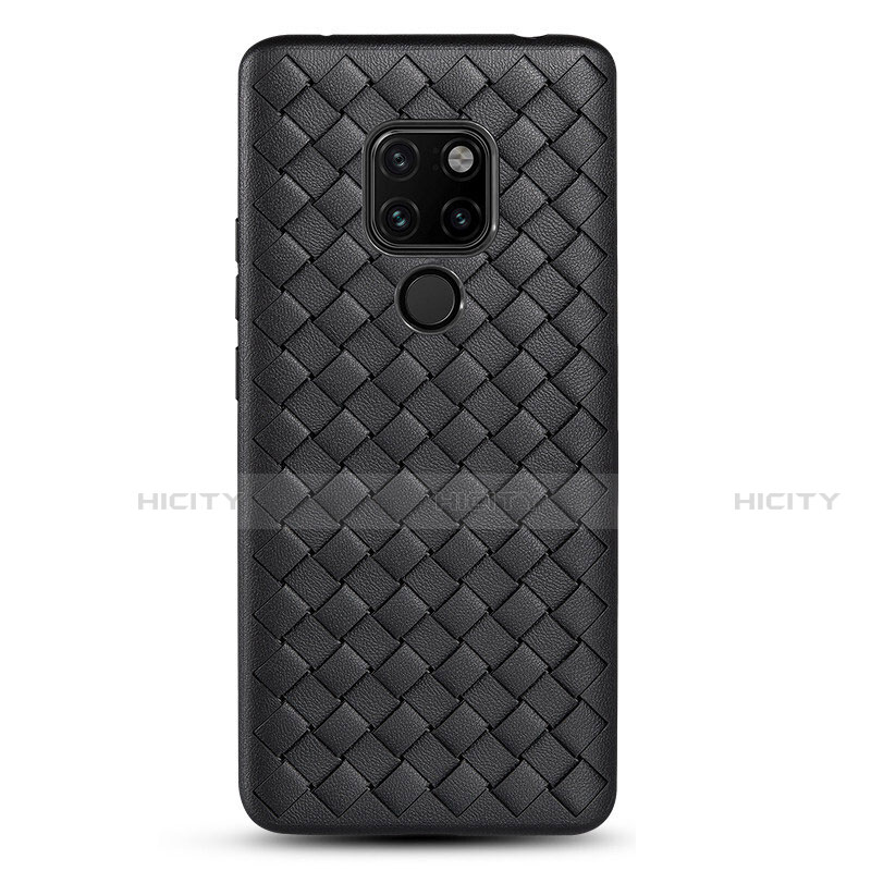 Funda Silicona Goma de Cuero Carcasa S01 para Huawei Mate 20 Negro