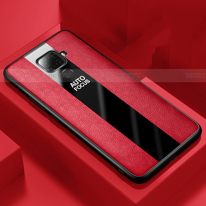 Funda Silicona Goma de Cuero Carcasa S01 para Huawei Nova 5z Rojo