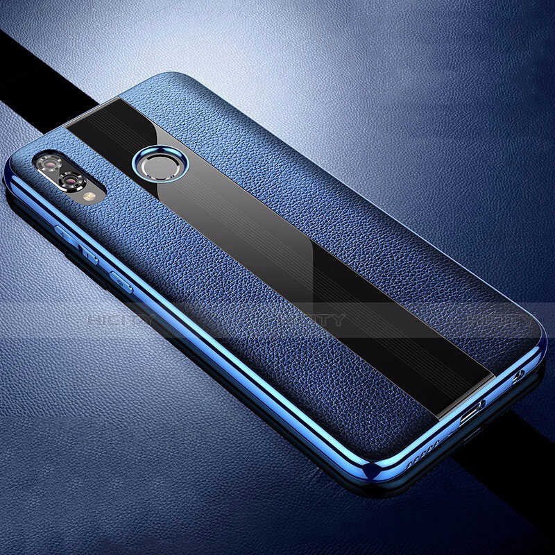 Funda Silicona Goma de Cuero Carcasa S01 para Huawei P Smart+ Plus Azul