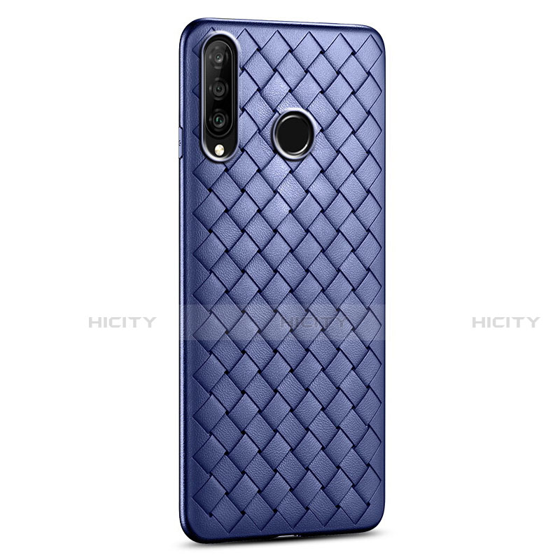 Funda Silicona Goma de Cuero Carcasa S01 para Huawei P30 Lite Azul