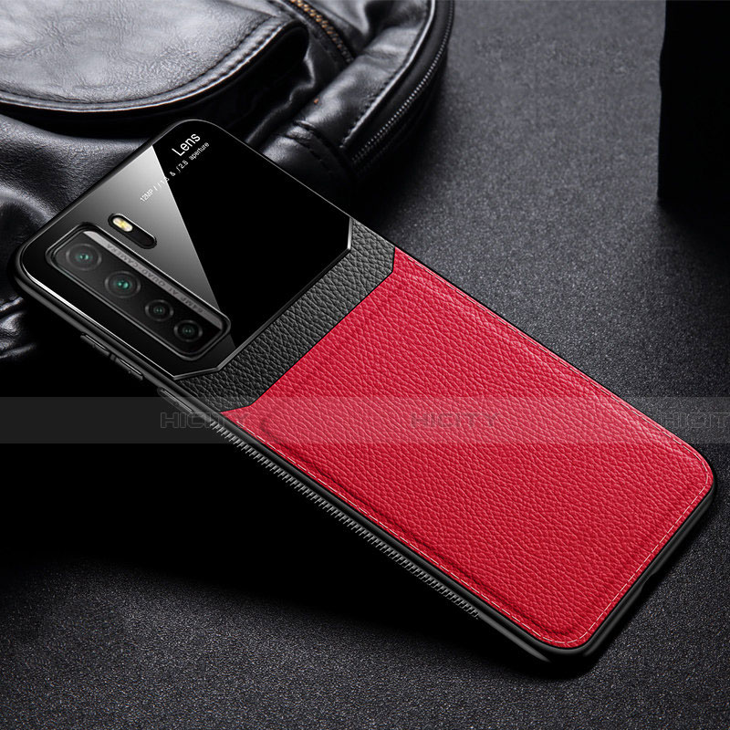 Funda Silicona Goma de Cuero Carcasa S01 para Huawei P40 Lite 5G Rojo