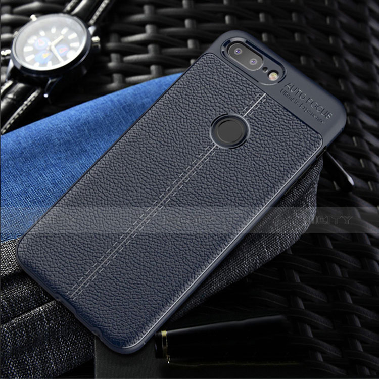 Funda Silicona Goma de Cuero Carcasa S01 para OnePlus 5T A5010 Azul