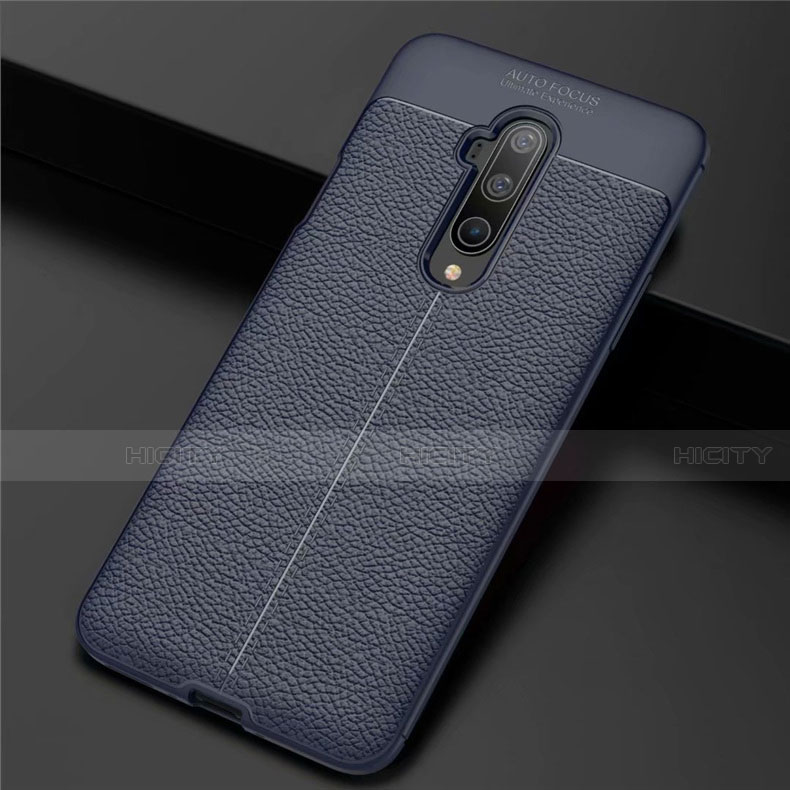 Funda Silicona Goma de Cuero Carcasa S01 para OnePlus 7T Pro 5G Azul