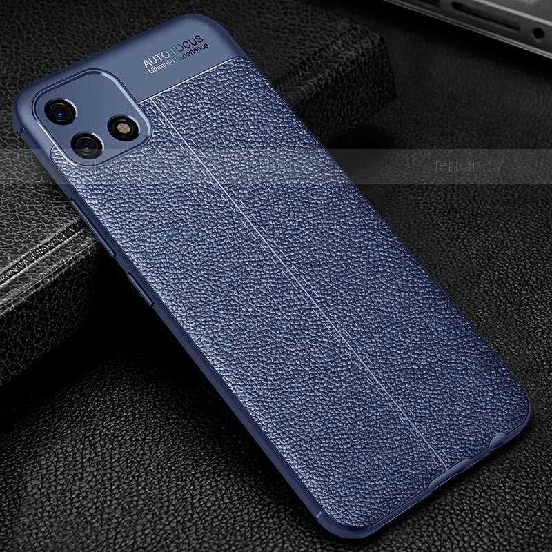 Funda Silicona Goma de Cuero Carcasa S01 para Oppo A16e Azul