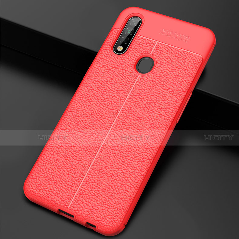 Funda Silicona Goma de Cuero Carcasa S01 para Oppo A31 Rojo