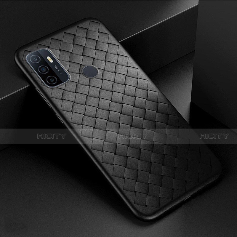 Funda Silicona Goma de Cuero Carcasa S01 para Oppo A33 Negro