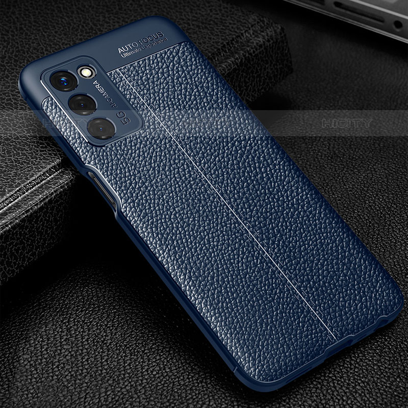 Funda Silicona Goma de Cuero Carcasa S01 para Oppo A53s 5G Azul