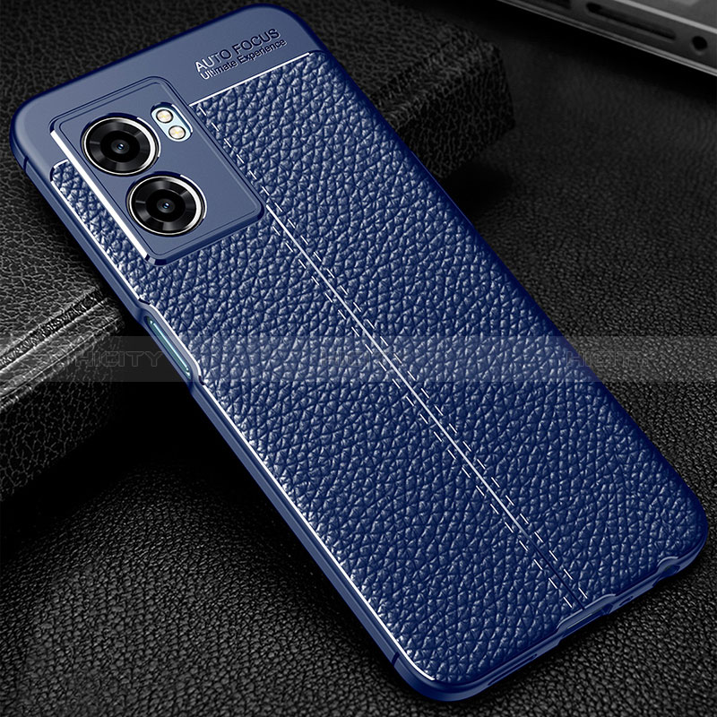 Funda Silicona Goma de Cuero Carcasa S01 para Oppo A56S 5G Azul