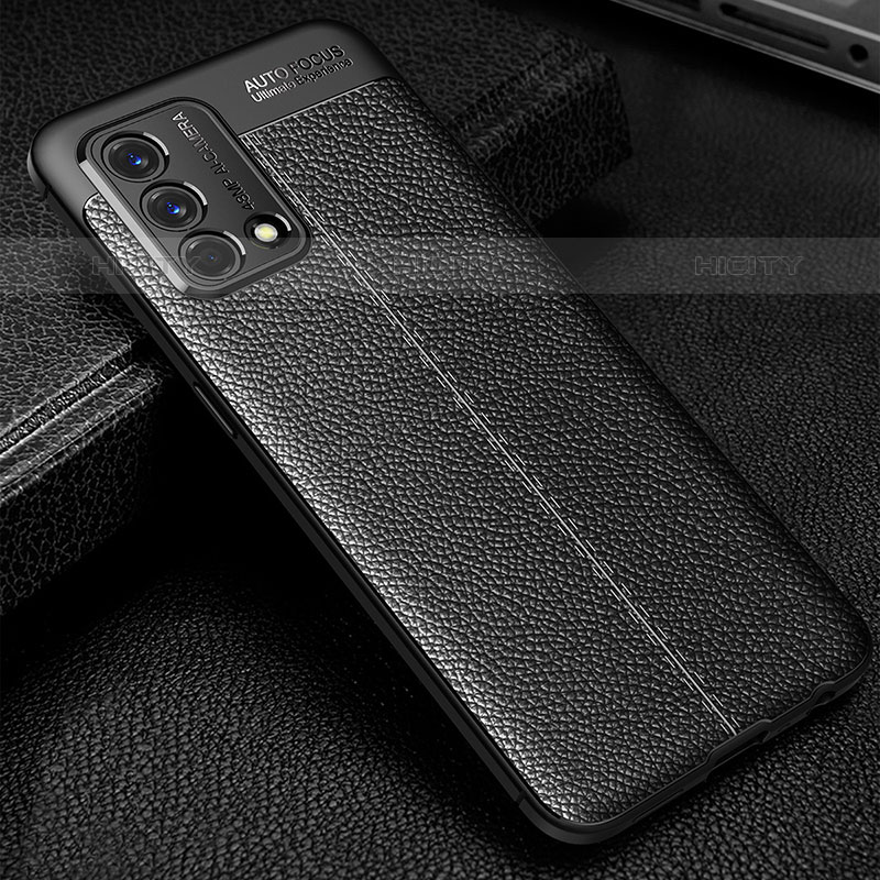 Funda Silicona Goma de Cuero Carcasa S01 para Oppo A74 4G Negro