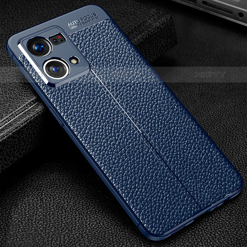 Funda Silicona Goma de Cuero Carcasa S01 para Oppo F21 Pro 4G Azul