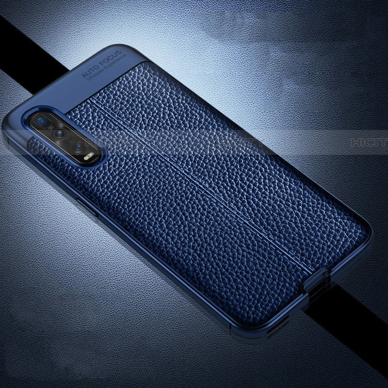 Funda Silicona Goma de Cuero Carcasa S01 para Oppo Find X2 Pro Azul