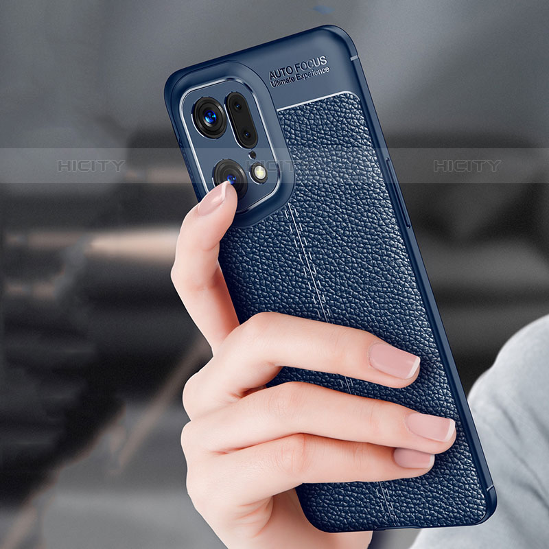 Funda Silicona Goma de Cuero Carcasa S01 para Oppo Find X5 Pro 5G