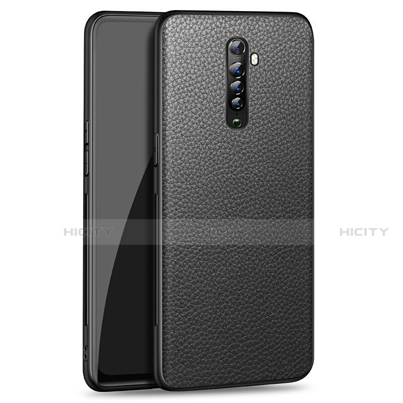 Funda Silicona Goma de Cuero Carcasa S01 para Oppo Reno2 Negro