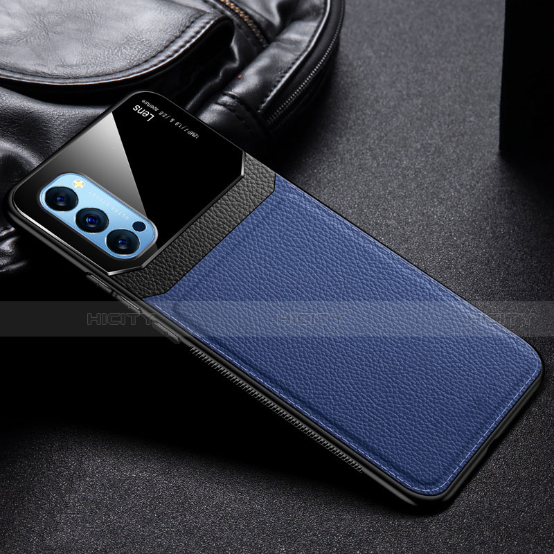 Funda Silicona Goma de Cuero Carcasa S01 para Oppo Reno4 Pro 5G Azul