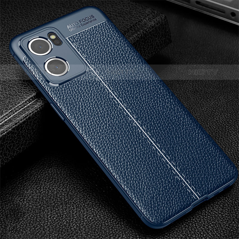 Funda Silicona Goma de Cuero Carcasa S01 para Oppo Reno7 5G Azul