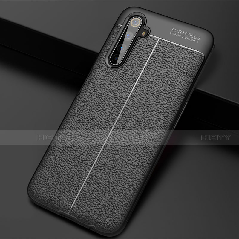 Funda Silicona Goma de Cuero Carcasa S01 para Realme 6 Pro Negro