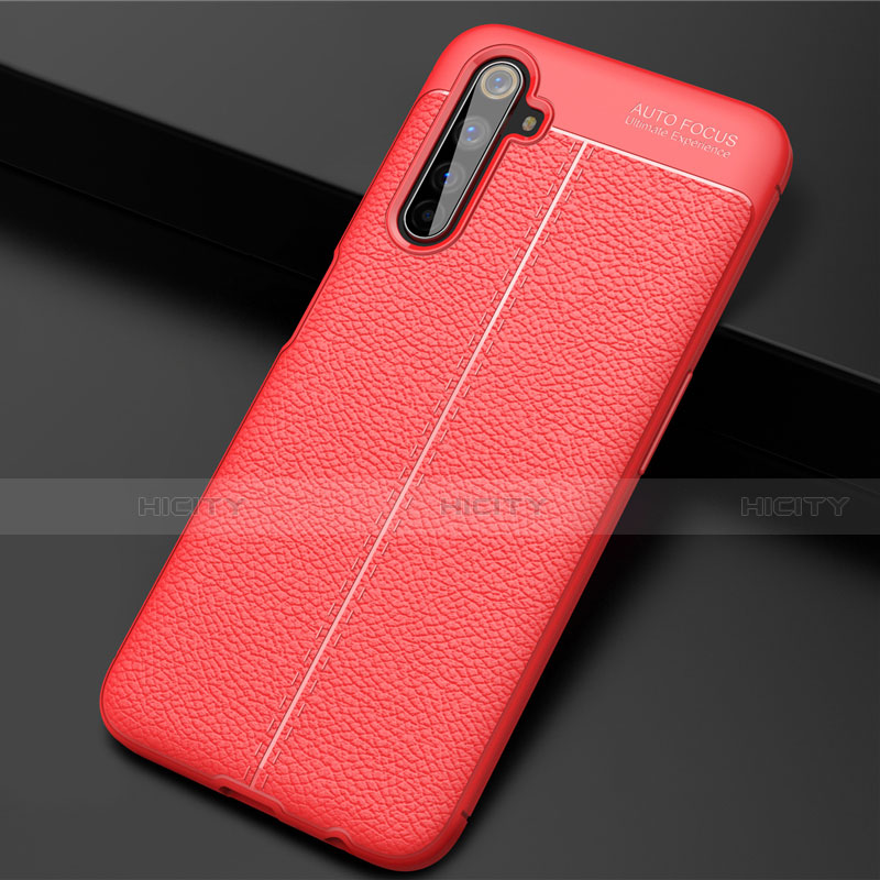 Funda Silicona Goma de Cuero Carcasa S01 para Realme 6 Pro Rojo