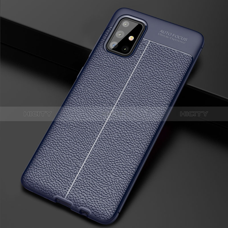 Funda Silicona Goma de Cuero Carcasa S01 para Samsung Galaxy A71 4G A715 Azul