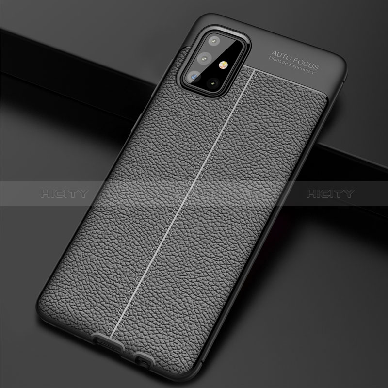 Funda Silicona Goma de Cuero Carcasa S01 para Samsung Galaxy A71 4G A715 Negro