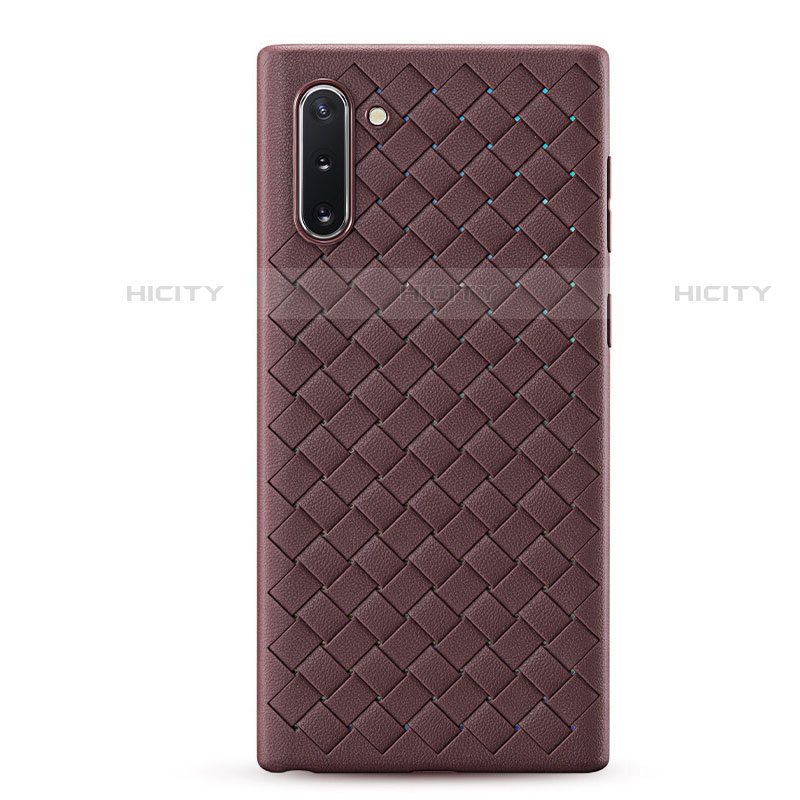 Funda Silicona Goma de Cuero Carcasa S01 para Samsung Galaxy Note 10 5G Marron