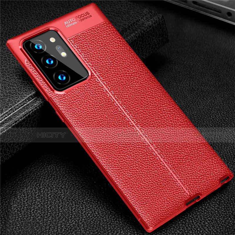 Funda Silicona Goma de Cuero Carcasa S01 para Samsung Galaxy Note 20 Ultra 5G Rojo