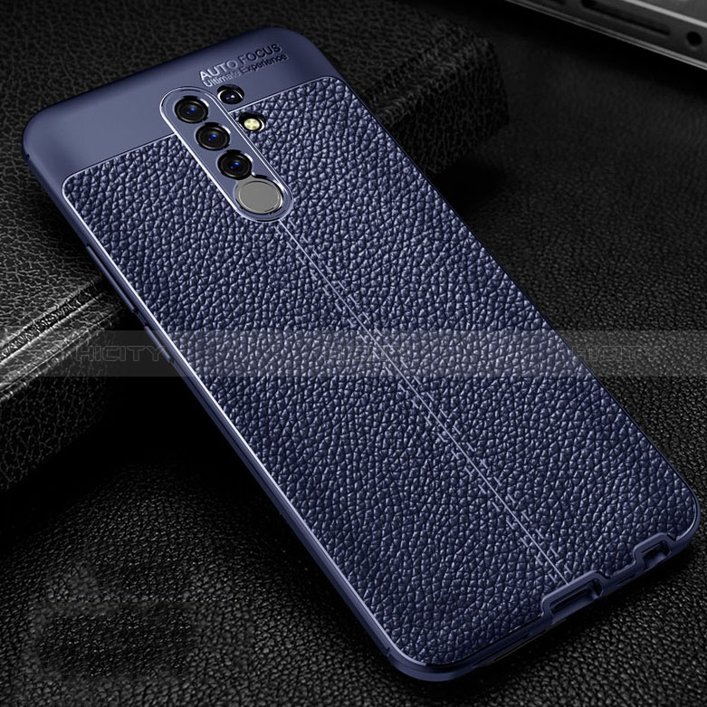 Funda Silicona Goma de Cuero Carcasa S01 para Xiaomi Poco M2 Azul