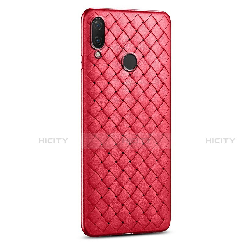 Funda Silicona Goma de Cuero Carcasa S01 para Xiaomi Redmi Note 7 Pro Rojo