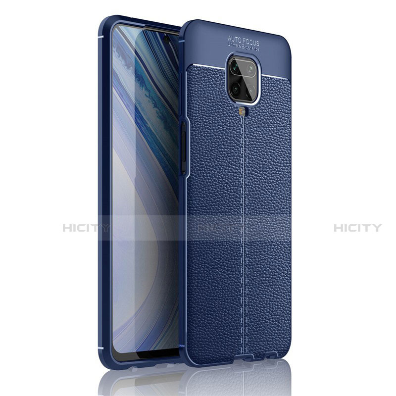 Funda Silicona Goma de Cuero Carcasa S01 para Xiaomi Redmi Note 9 Pro Max Azul