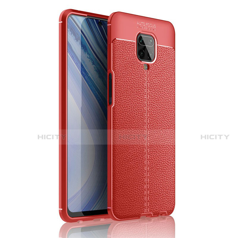 Funda Silicona Goma de Cuero Carcasa S01 para Xiaomi Redmi Note 9 Pro Rojo